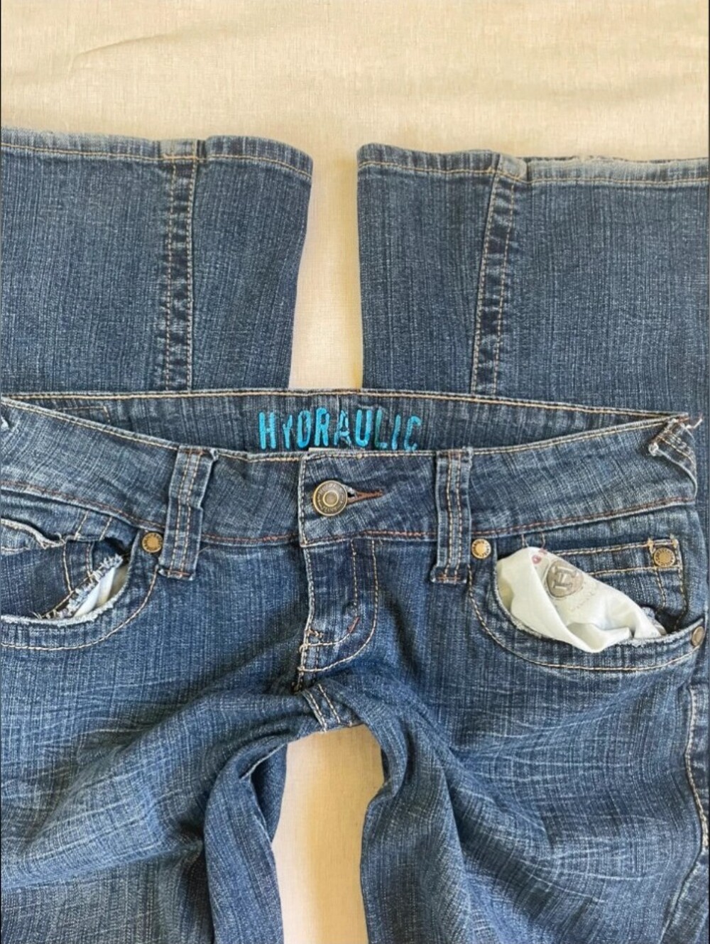 Hydraulic Dark Blue Bootcut Denim Jeans Size 13 (Fits Like A Modern 9)